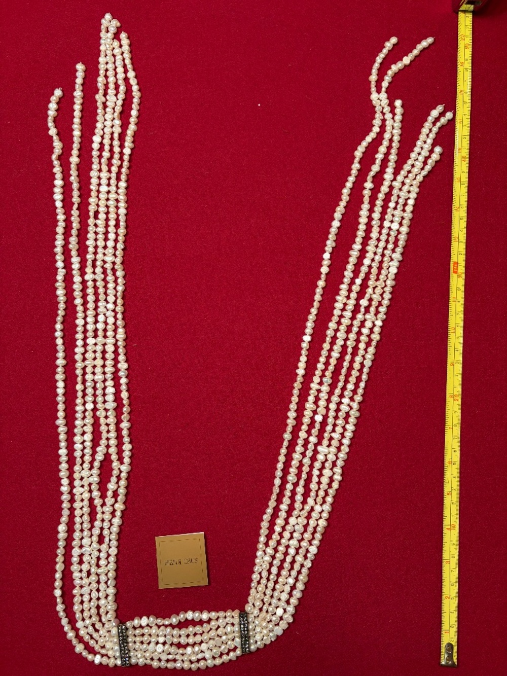 Heidi Daus Pearl Back Drape Statement Necklace Vintage Glam